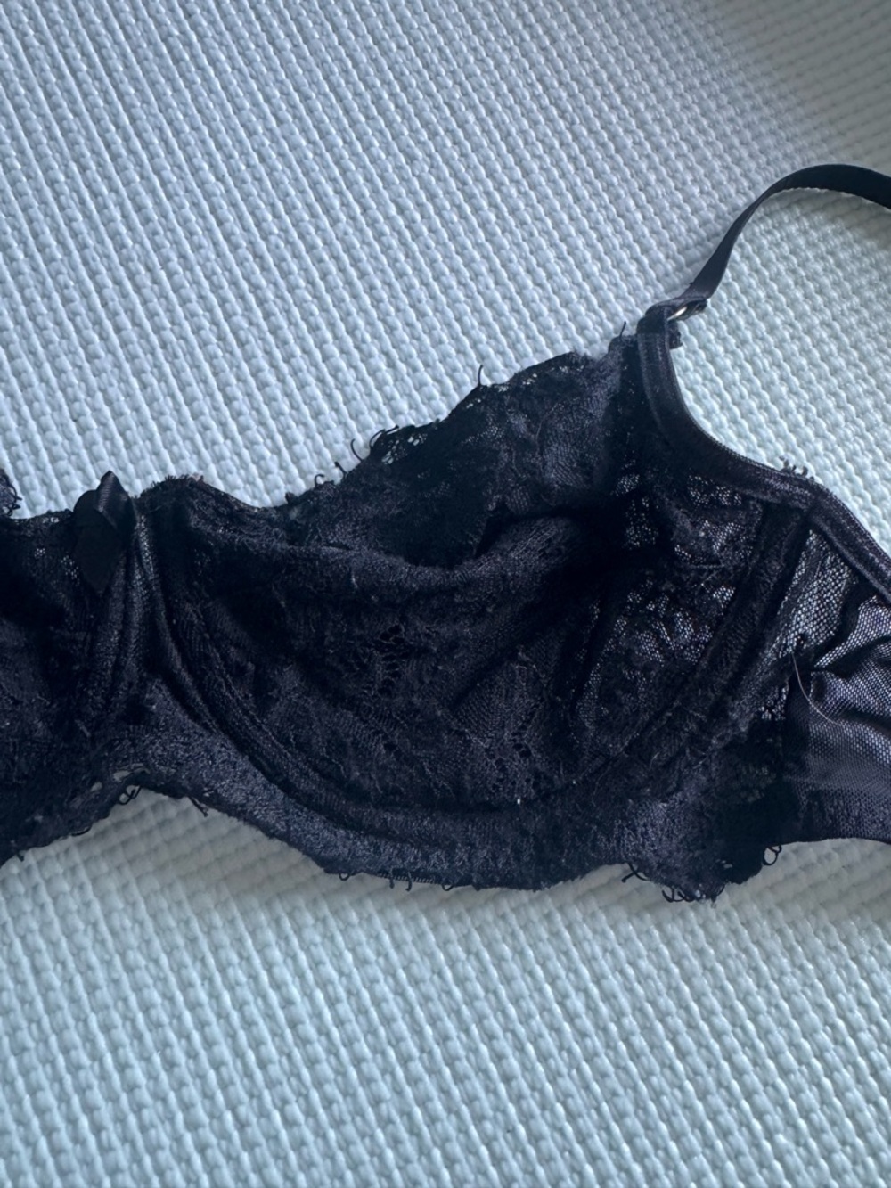SHEIN BRA - Black Lace Underwire Demi with Adjustable Straps